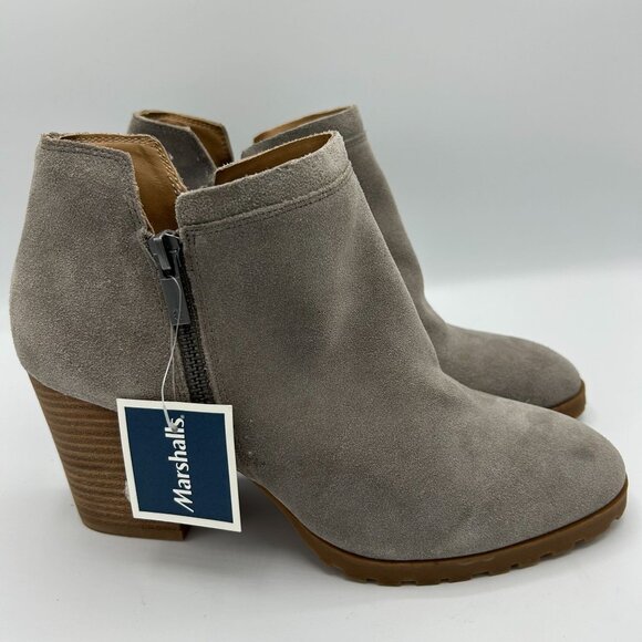 Lucky Brand Noryn Gray Suede Ankle Boots Leather Size 9.5M - Picture 2 of 10